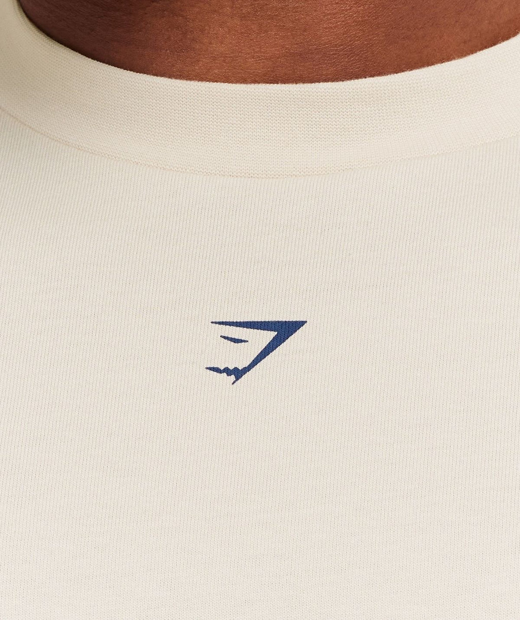 Gymshark Lifting Club T-Shirt - Oat White/Compound Blue