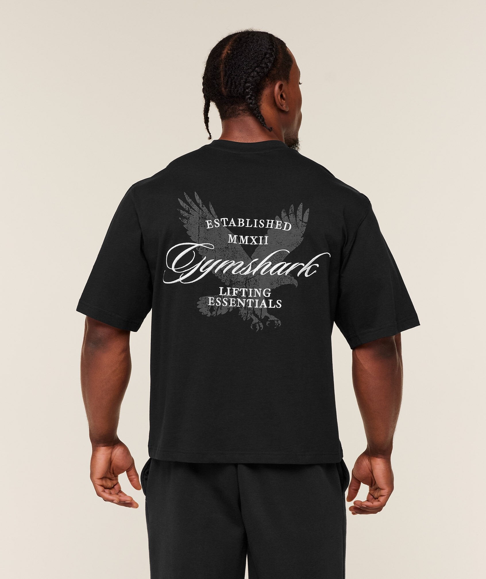 Gymshark Eagle Script Graphic T-Shirt - Black