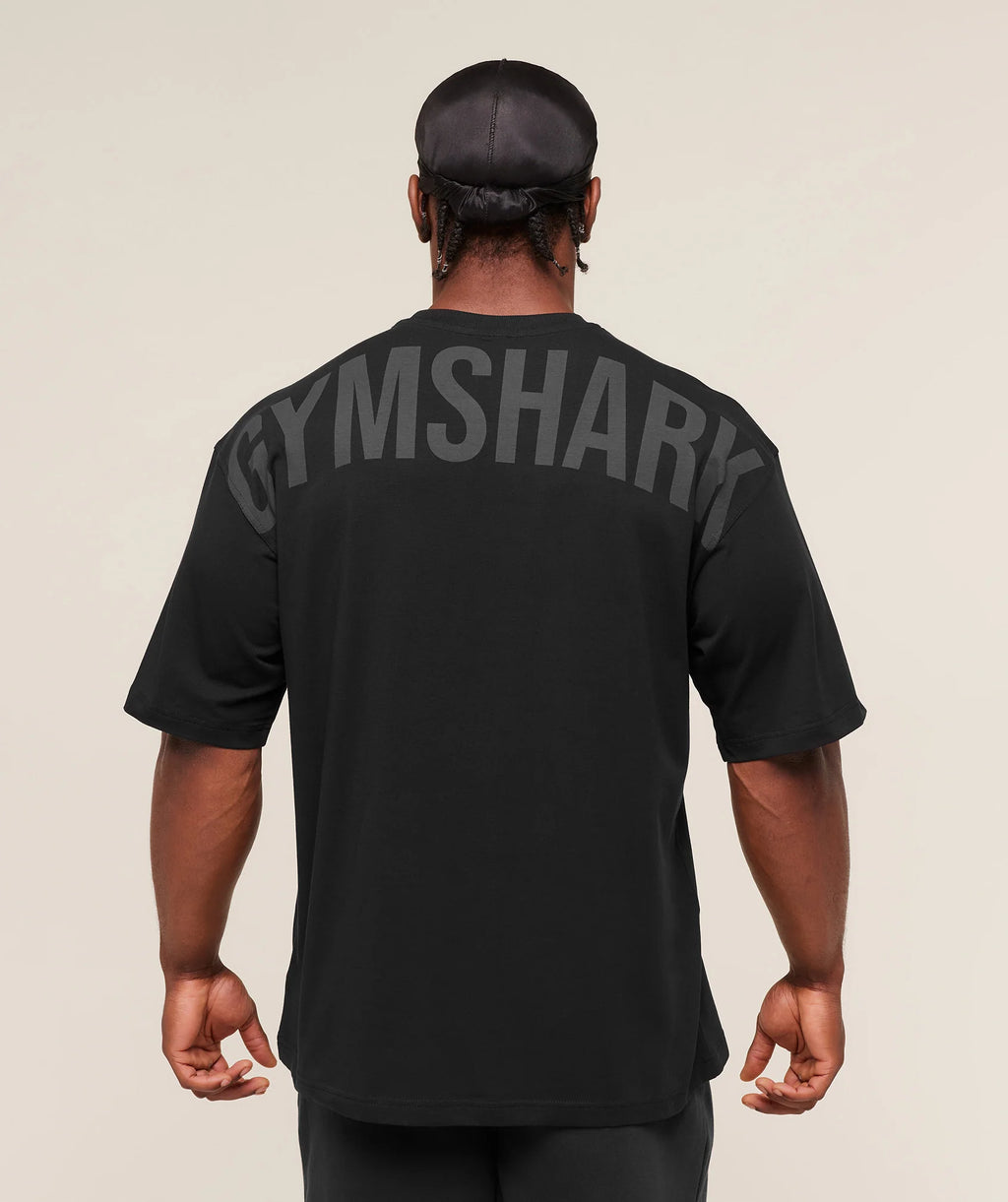 Gymshark Power T-Shirt Black/Asphalt Grey