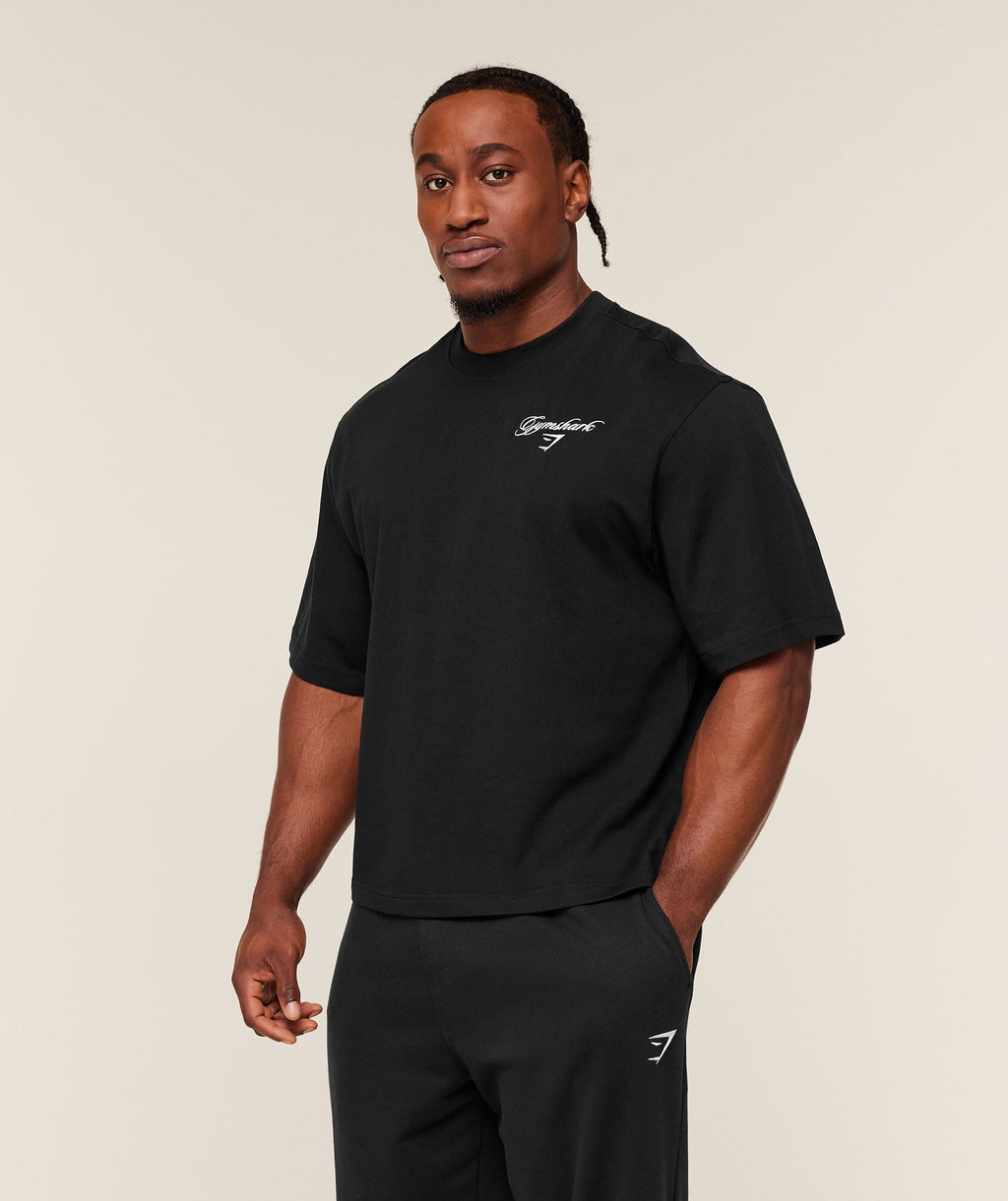 Gymshark Eagle Script Graphic T-Shirt - Black