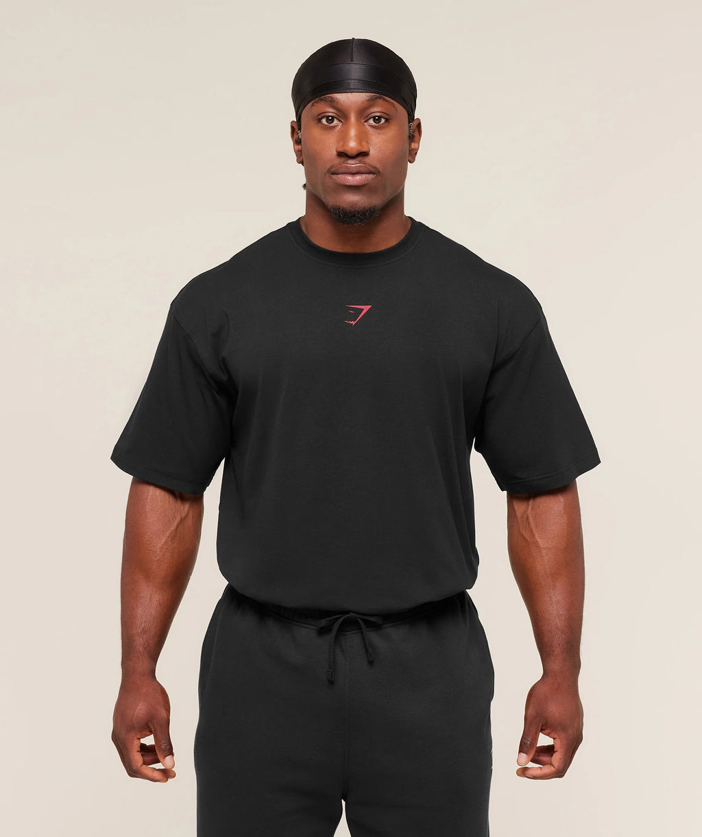Gymshark Power T-Shirt Black/Conditioning Red