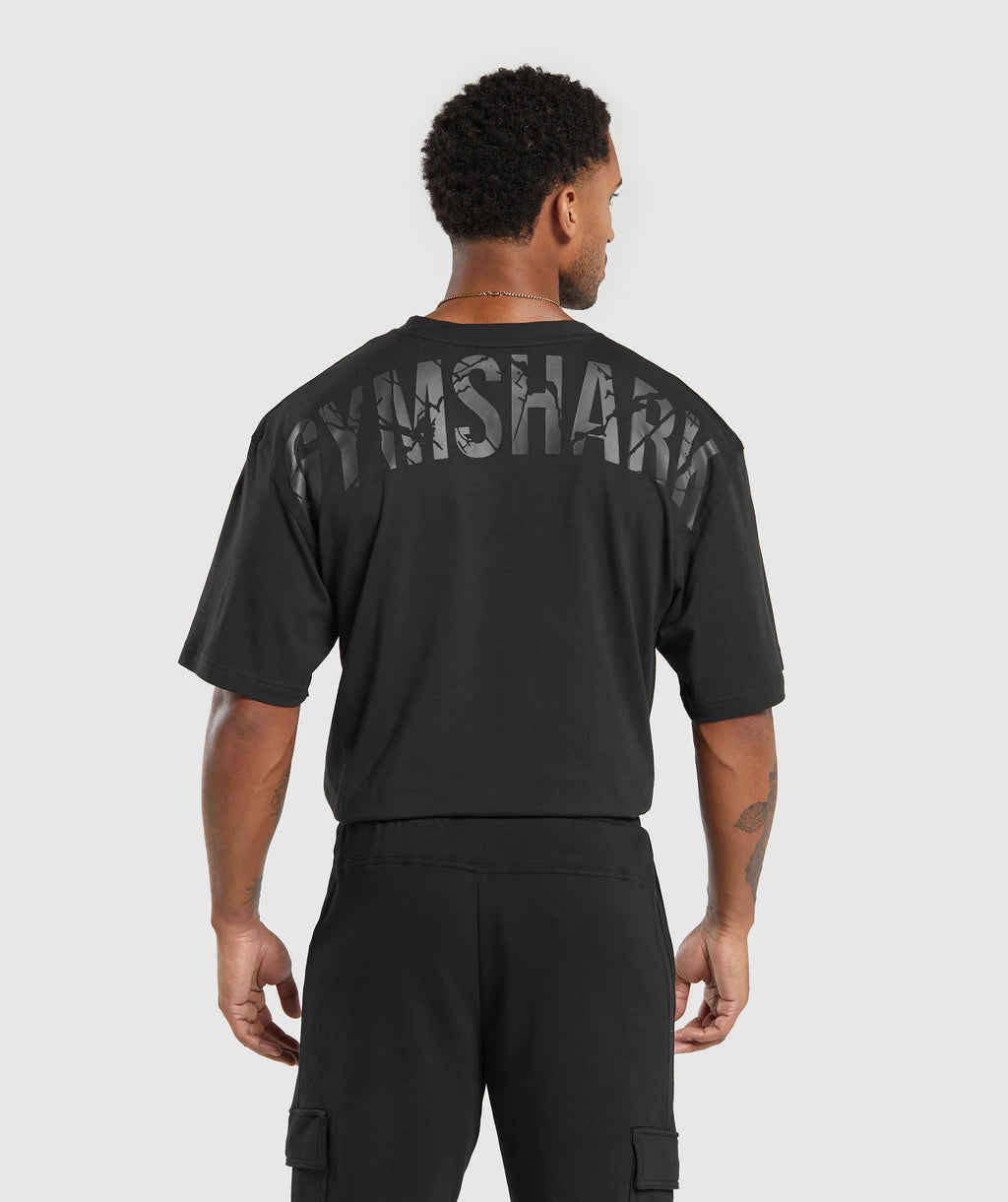 Gymshark Power T-Shirt Black/Cracked Grey
