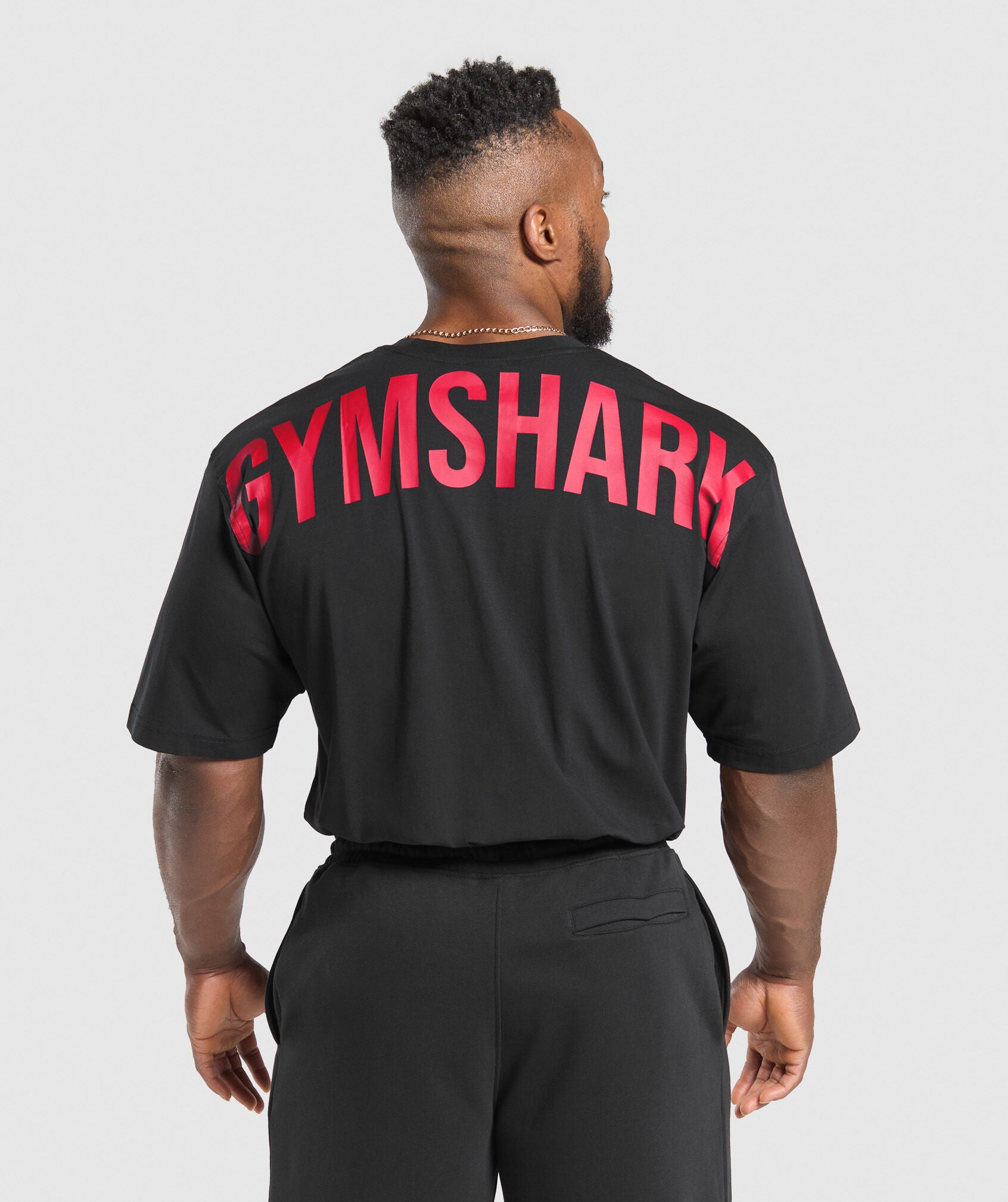 Gymshark Power T-Shirt Black/Conditioning Red