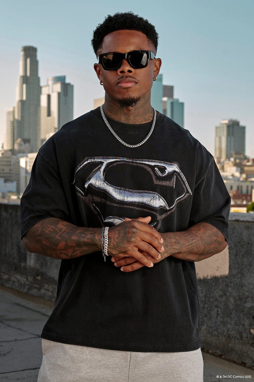 YoungLA Superman Graphic Tee - Chrome Logo
